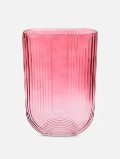 Blumentöpfe Und -Ständer|Primark Gebogene Art-Deco-Glasvase Rosa