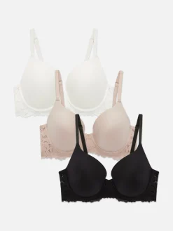 Bhs|Primark Gebürstete T-Shirt-BHs, 3er-Pack Schwarz