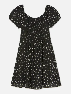 Kleider|Primark Gekräuseltes Kleid Mit Blumenmuster Schwarz