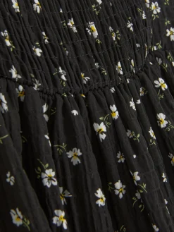 Kleider|Primark Gekräuseltes Kleid Mit Blumenmuster Schwarz