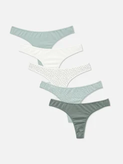 Slips|Primark Gemusterte Tangas, 5er-Pack Grün