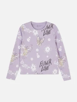 Tops Und T-Shirts|Primark Gemustertes Langarmshirt Lilafarben