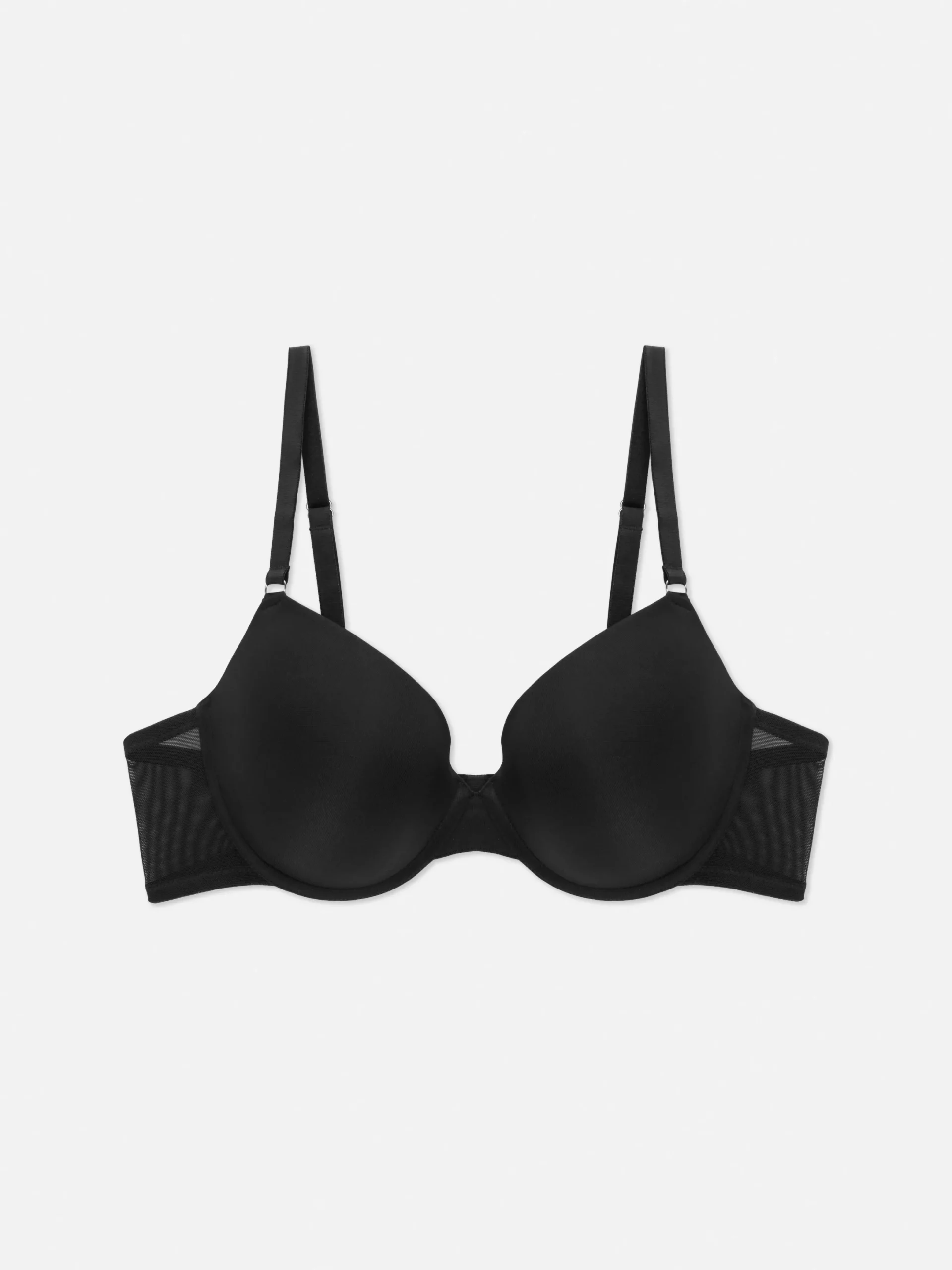 Bhs|Primark Gepolsterter T-Shirt-BH Mit Tiefem Dekolleté, A-D Schwarz