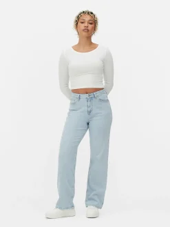 Denim|Jeans|Primark Gerade Geschnittene Denim-Jeans Hellblau