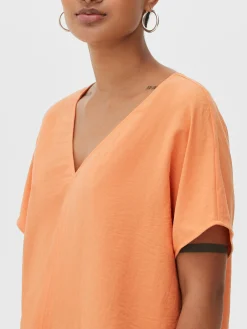 Blusen|Primark Gerade Geschnittene Tunika Mit V-Ausschnitt Pfirsichfarben