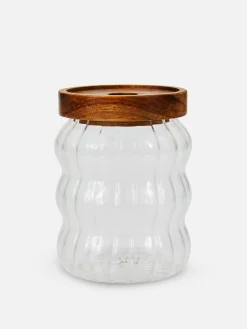 Geschirr|Primark Geriffelter Glasbehälter Transparent