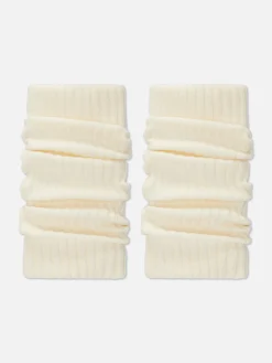 Socken|Primark Gerippte Beinstulpen Elfenbeinfarben