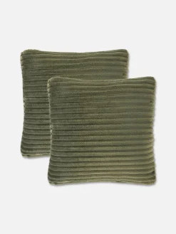 Kissen Und Bezüge|Primark Gerippte Dekokissen, 2er-Pack Dunkelgrün