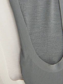 Socken|Primark Gerippte Füßlinge Aus Mikrofaser, 2er-Pack Cremefarben