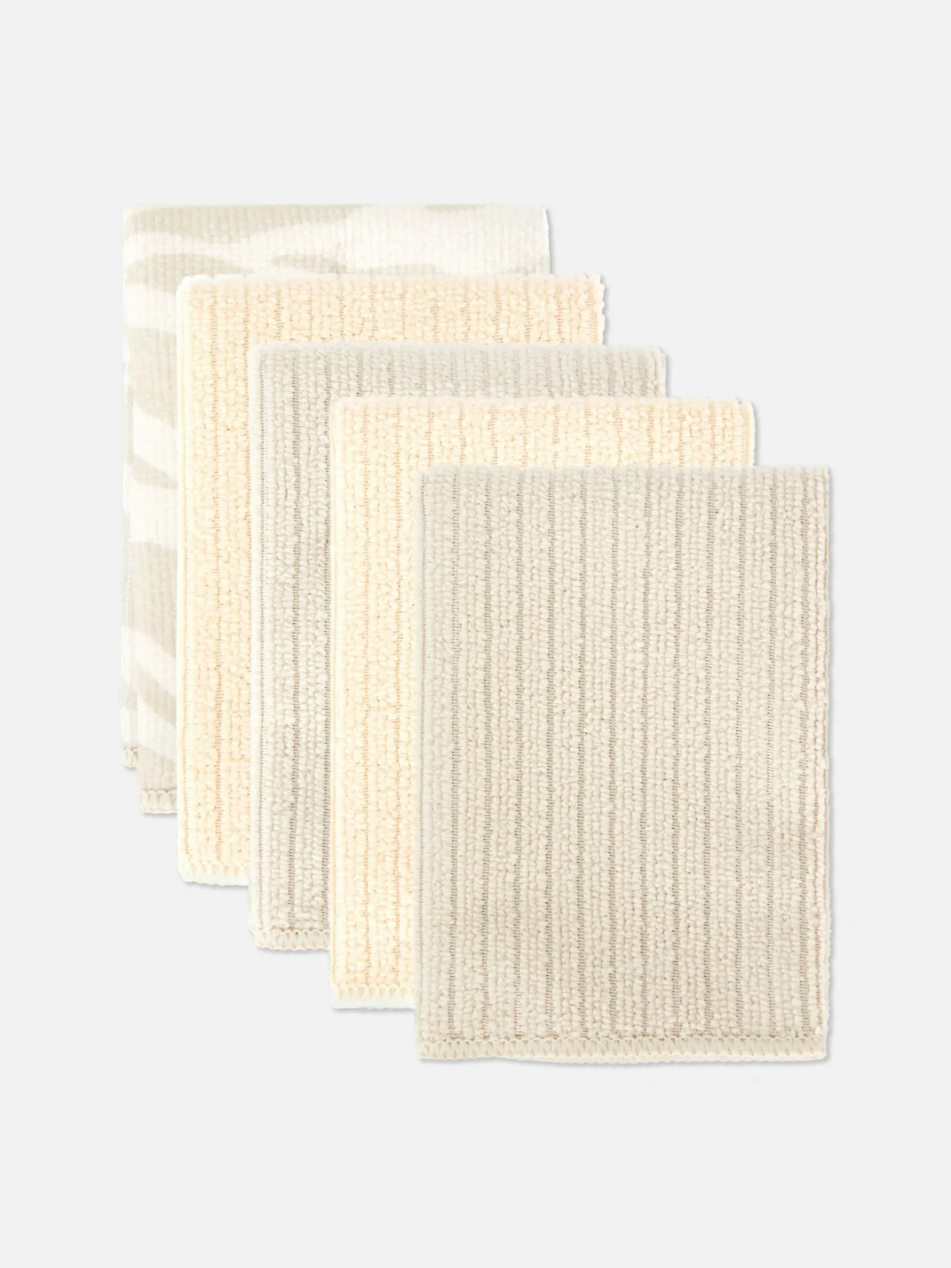 Geschirr|Primark Gerippte Haushaltstücher, 5er-Pack Beige