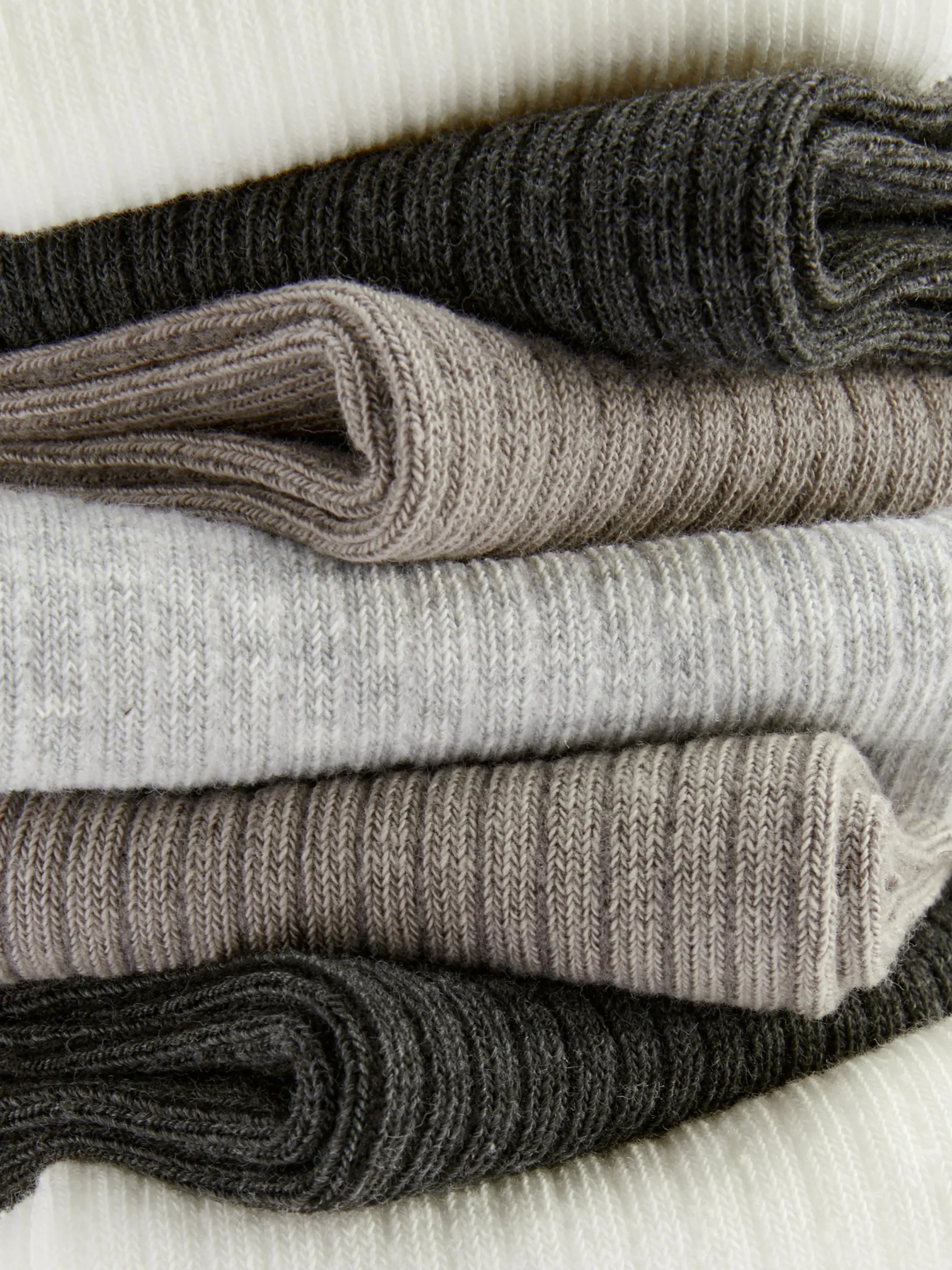 Socken|Primark Gerippte Sneakersocken In Neutralen Tönen, 7er-Pack Grau