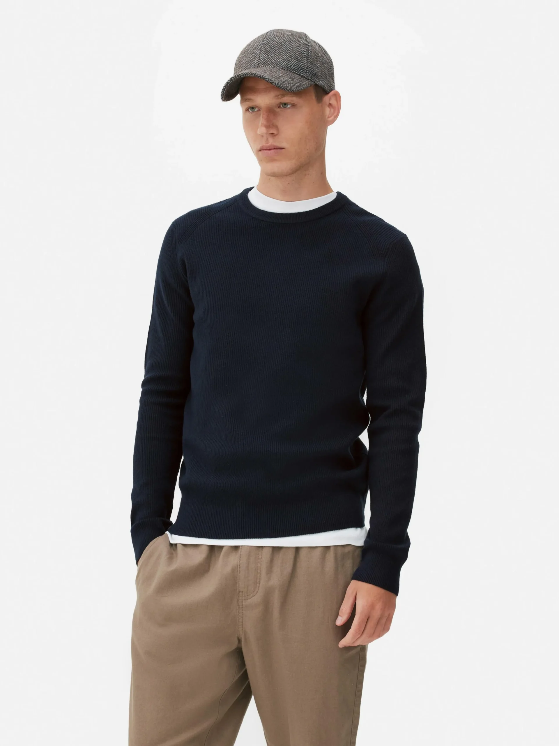 Pullover Und Cardigans|Primark Gerippter Pullover Mit Rundhalsausschnitt Marineblau