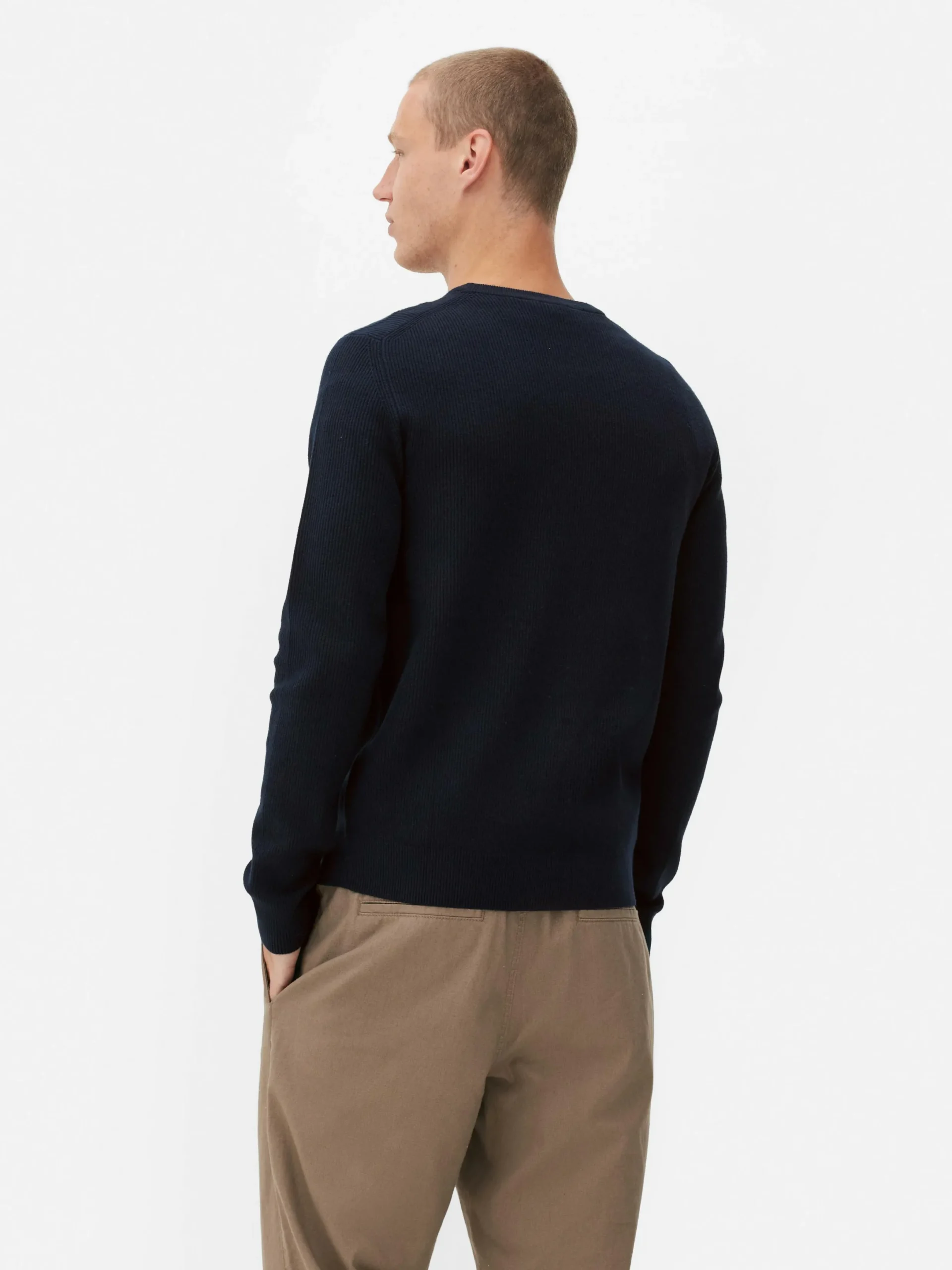 Pullover Und Cardigans|Primark Gerippter Pullover Mit Rundhalsausschnitt Marineblau