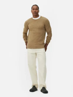 Pullover Und Cardigans|Primark Gerippter Pullover Mit Rundhalsausschnitt Taupefarben