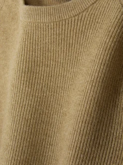 Pullover Und Cardigans|Primark Gerippter Pullover Mit Rundhalsausschnitt Taupefarben