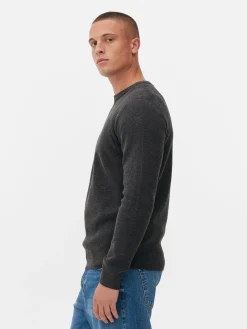 Pullover Und Cardigans|Primark Gerippter Pullover Mit Rundhalsausschnitt Anthrazitfarben