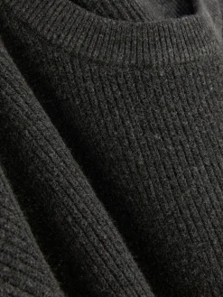 Pullover Und Cardigans|Primark Gerippter Pullover Mit Rundhalsausschnitt Anthrazitfarben