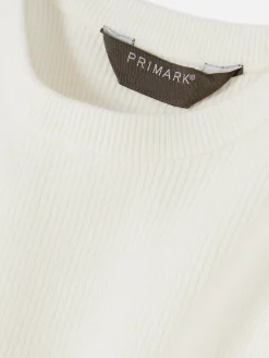 Pullover Und Cardigans|Primark Gerippter Pullover Mit Rundhalsausschnitt Ecrufarben