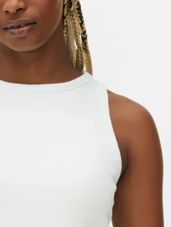 Tops Und T-Shirts|Primark Geripptes, Kurzes Trägertop Mit Racerback Weiß