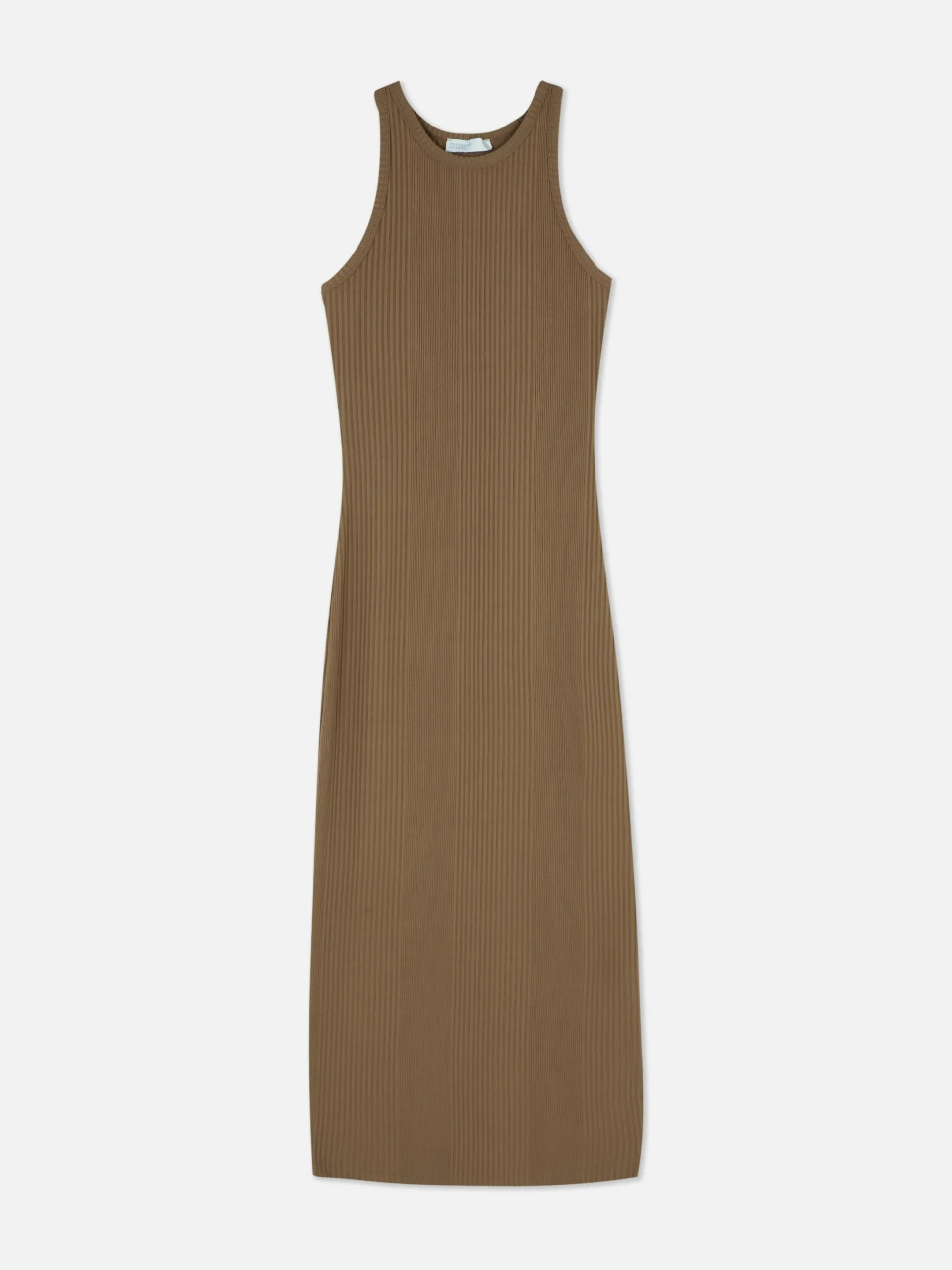 Kleider|Primark Geripptes Midikleid Mit Racerback Beige