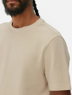 Tops Und T-Shirts|Primark Geripptes T-Shirt Aus Ottoman Steinfarben