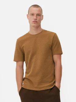 Tops Und T-Shirts|Primark Geripptes T-Shirt Aus Ottoman Braun