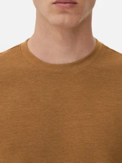 Tops Und T-Shirts|Primark Geripptes T-Shirt Aus Ottoman Braun