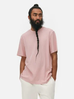 Tops Und T-Shirts|Primark Geripptes T-Shirt Mit Rundhalsausschnitt Rosa