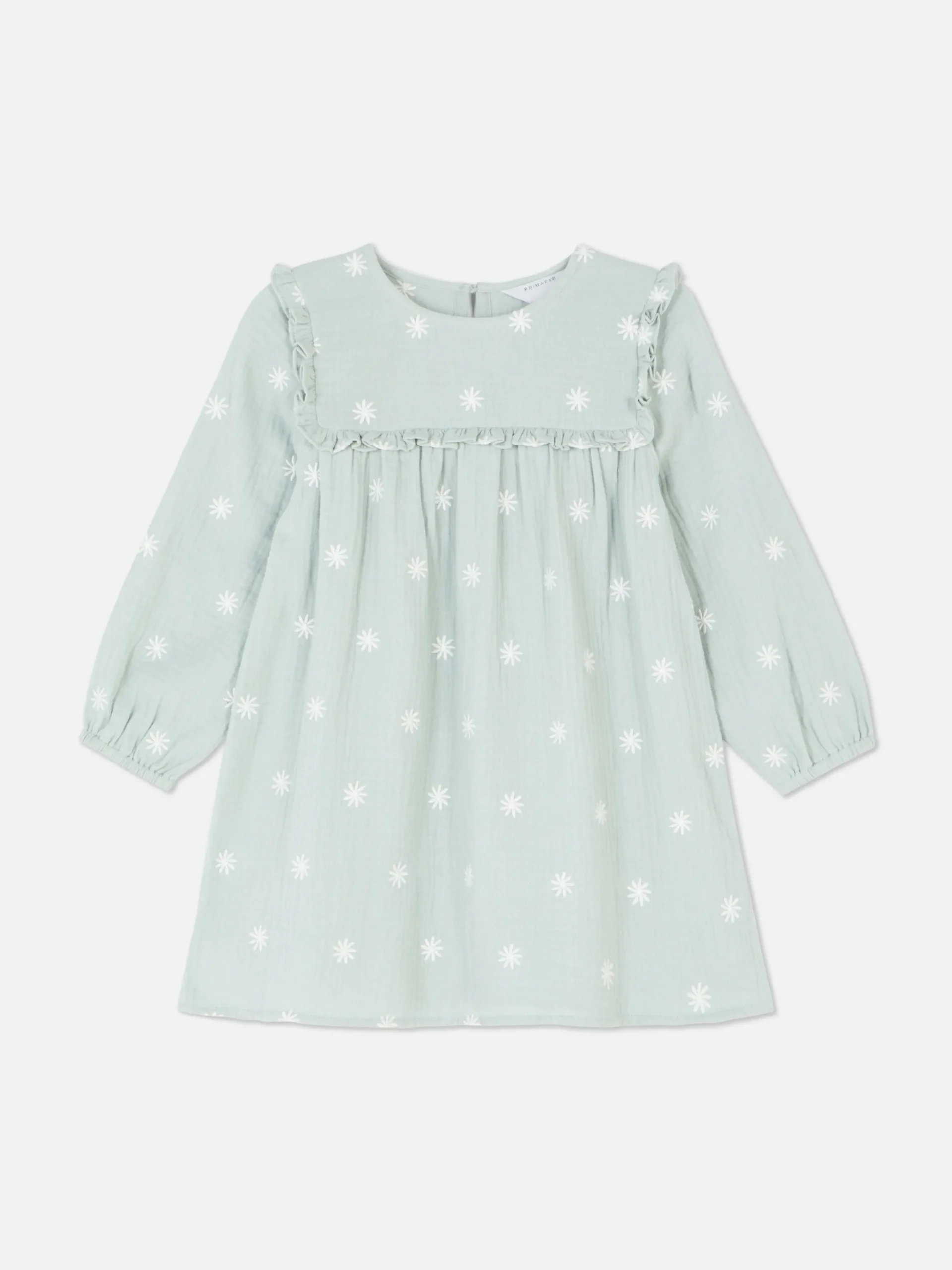 Kleider|Primark Gesmoktes Kleid Mit Langen Ärmeln Mintgrün