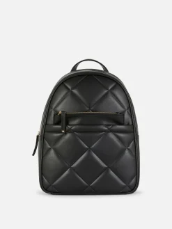 Taschen Und Portemonnaies|Primark Gesteppter Kunstlederrucksack Schwarz