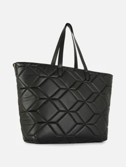 Taschen Und Portemonnaies|Primark Gesteppter Kunstleder-Shopper Schwarz
