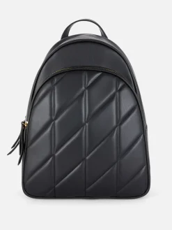 Taschen Und Portemonnaies|Primark Gesteppter Rucksack Aus Kunstleder Schwarz