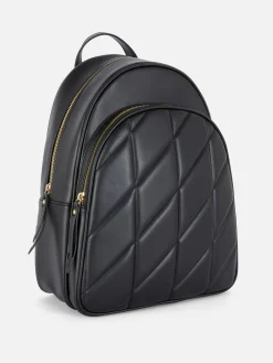 Taschen Und Portemonnaies|Primark Gesteppter Rucksack Aus Kunstleder Schwarz