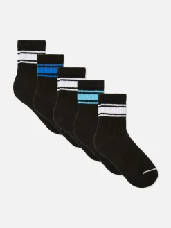 Socken|Primark Gestreifte Sportsocken, 5er-Pack Schwarz
