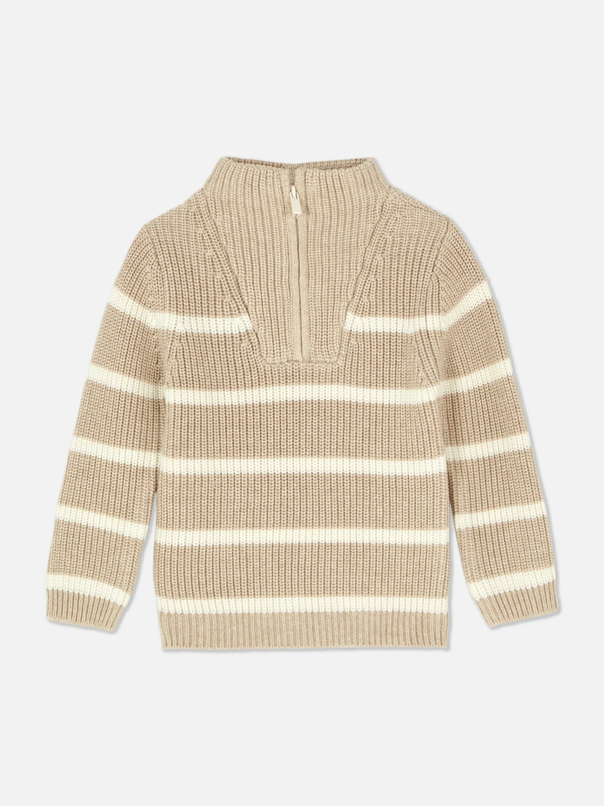 Pullover Und Cardigans|Primark Gestreifter Pullover Mit Trichterkragen Steinfarben