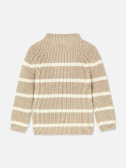 Pullover Und Cardigans|Primark Gestreifter Pullover Mit Trichterkragen Steinfarben