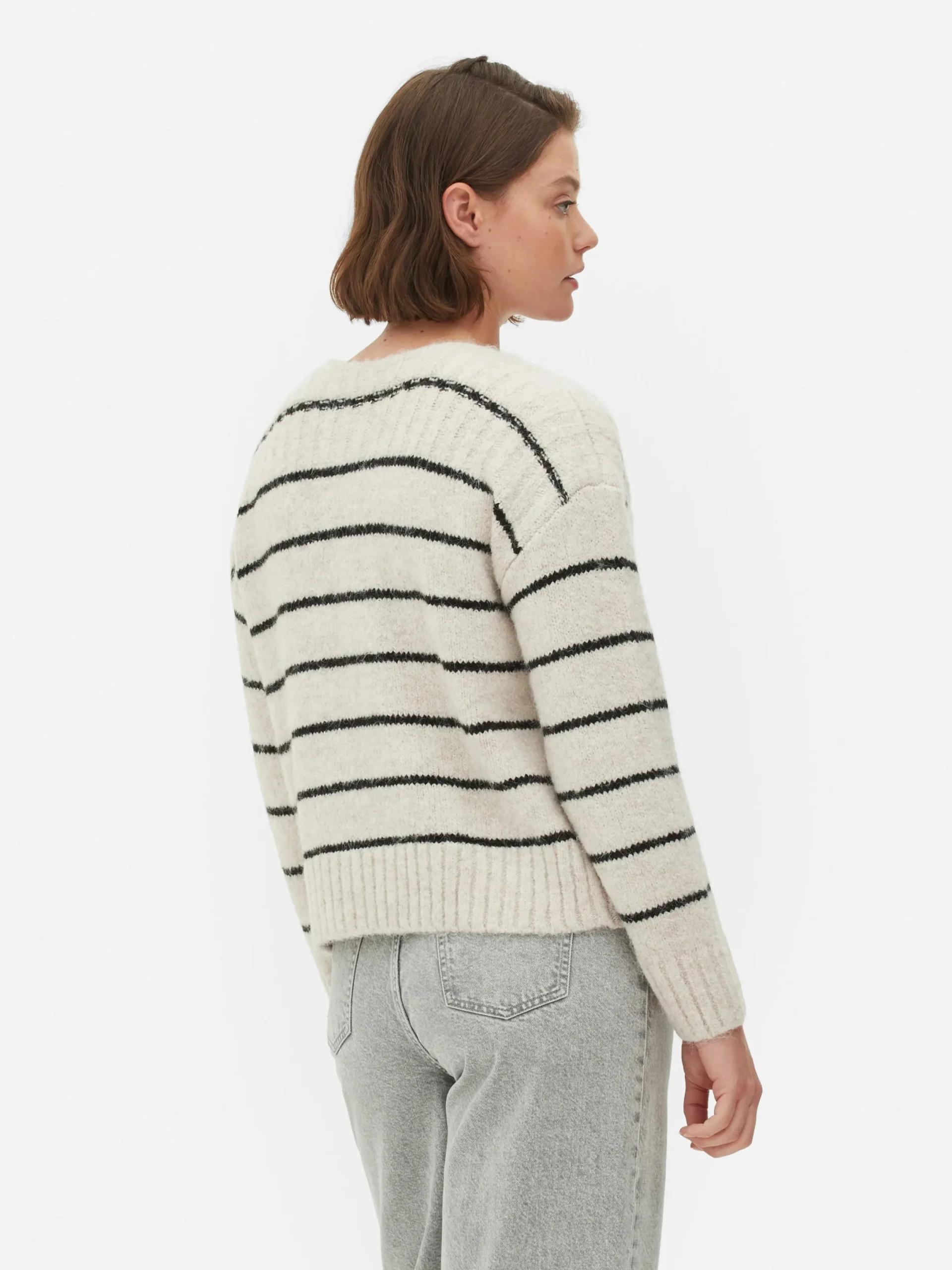 Pullover Und Cardigans|Primark Gestreifter Pullover Mit Geradem Schnitt Beige