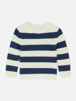 Pullover Und Cardigans|Primark Gestreifter Strickpullover Marineblau
