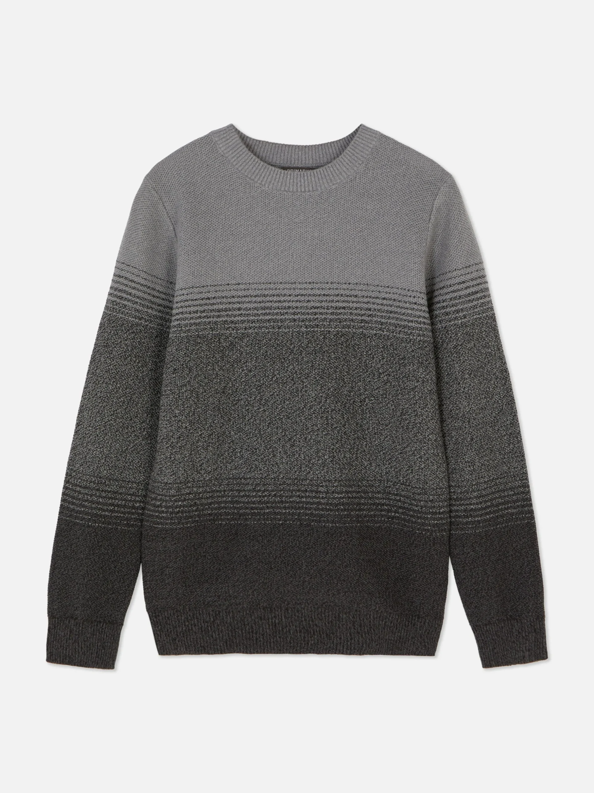 Pullover Und Cardigans|Primark Gestreifter, Strukturierter Strickpullover Anthrazitfarben