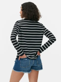Tops Und T-Shirts|Primark Gestreiftes Langarmtop Schwarz/Weiß