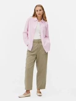 Blusen|Primark Gestreiftes Oxford-Hemd Rosa