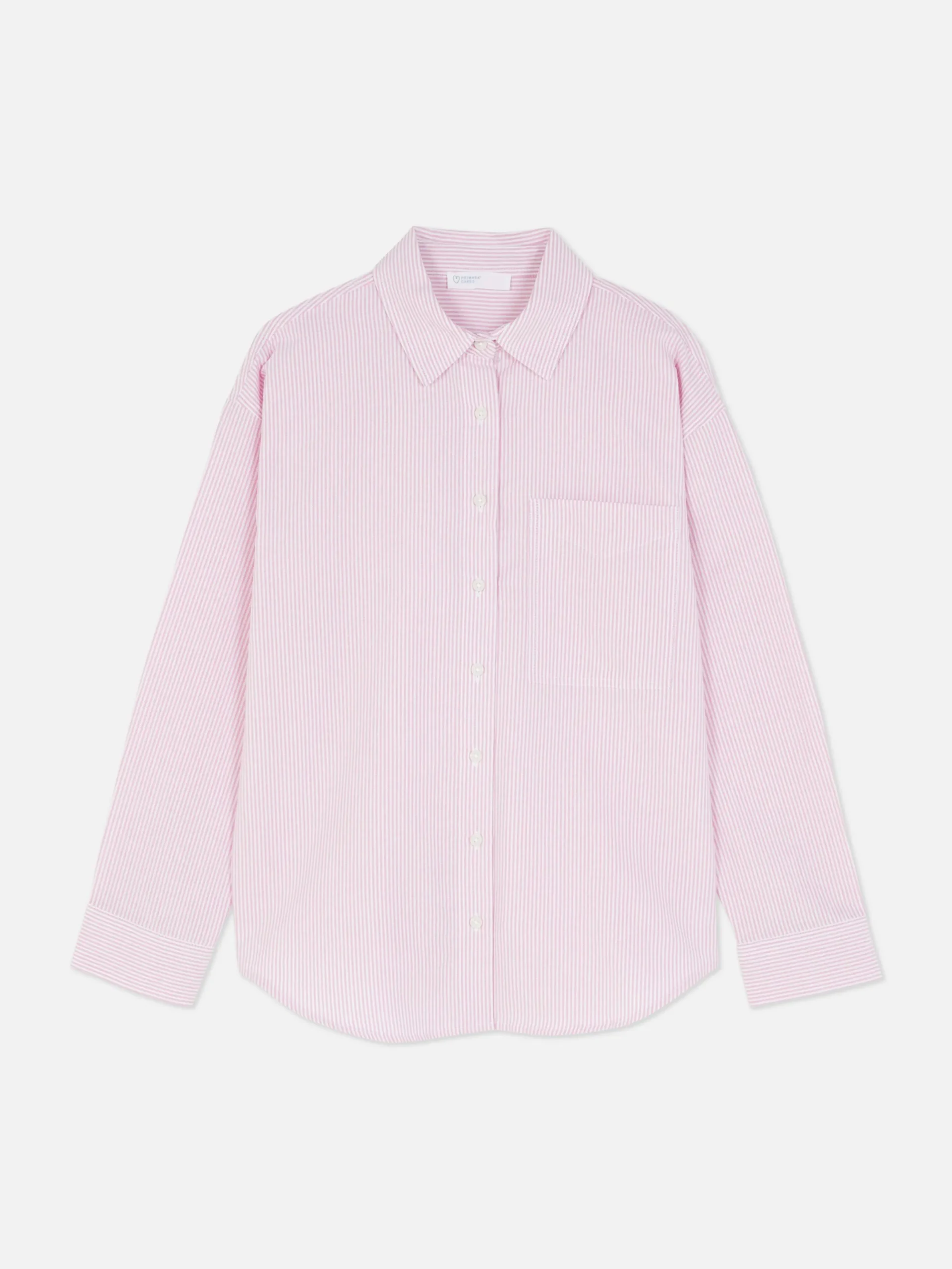 Blusen|Primark Gestreiftes Oxford-Hemd Rosa