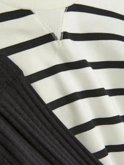 Sets Und Outfits|Primark Gestreiftes Sweatshirt Und Gerippte Leggings Im Set Schwarz