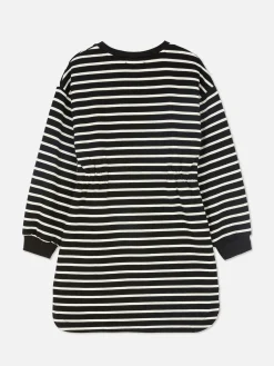 Kleider|Primark Gestreiftes Sweatshirtkleid Schwarz