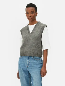 Pullover Und Cardigans|Primark Gestricktes Tanktop Mit V-Ausschnitt Grau
