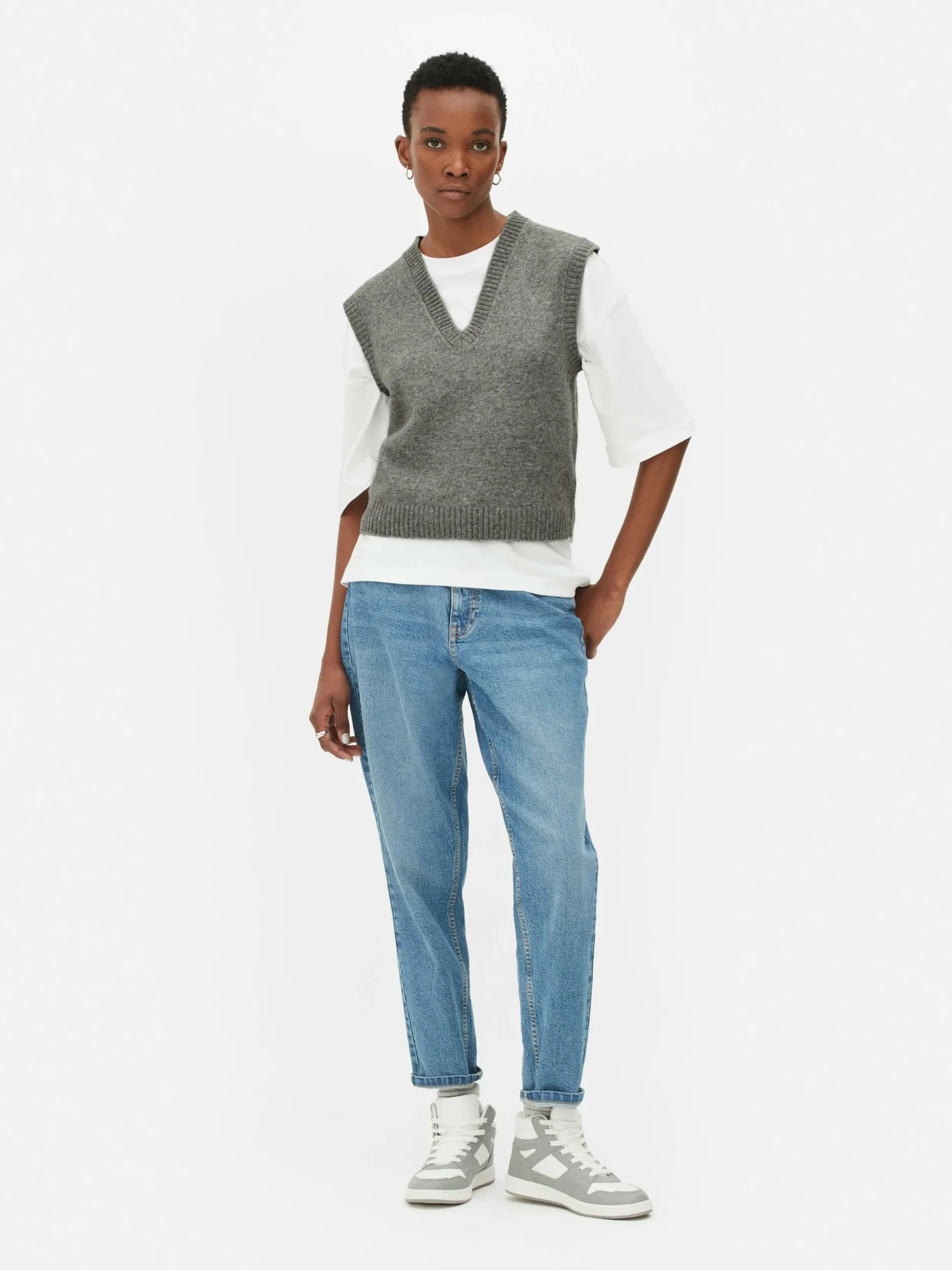 Pullover Und Cardigans|Primark Gestricktes Tanktop Mit V-Ausschnitt Grau