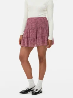 Röcke|Primark Gestufter Chiffon-Minirock Zum Kombinieren Violett