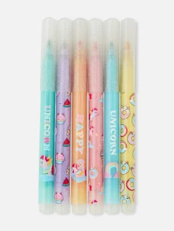 Basteln Und Handarbeiten|Primark Glitzer-Filzstifte, 6er-Pack Hellblau