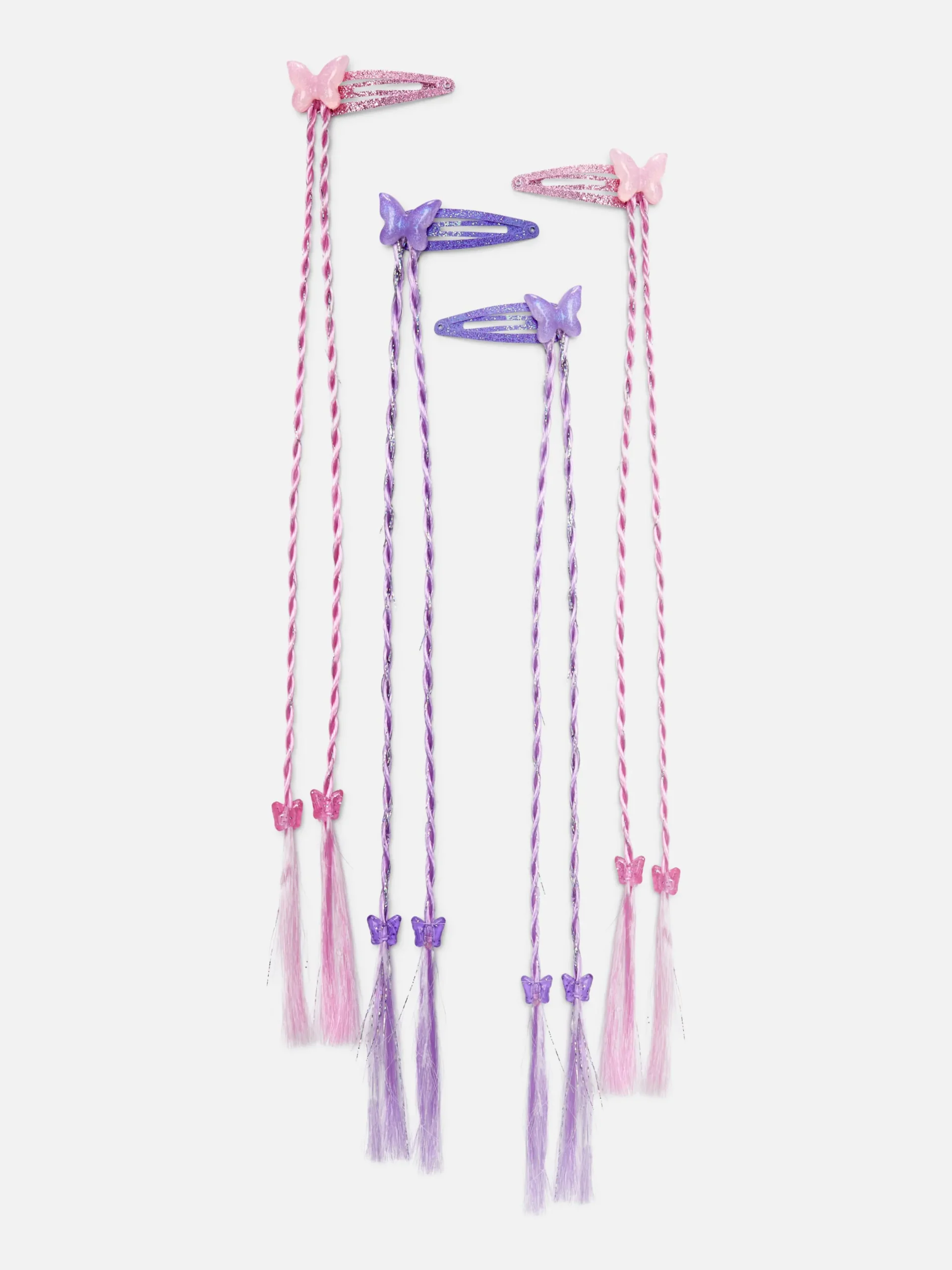 Haarschmuck|Primark Glitzernde Schmetterlings-Haarspangen, 4er-Pack Multi