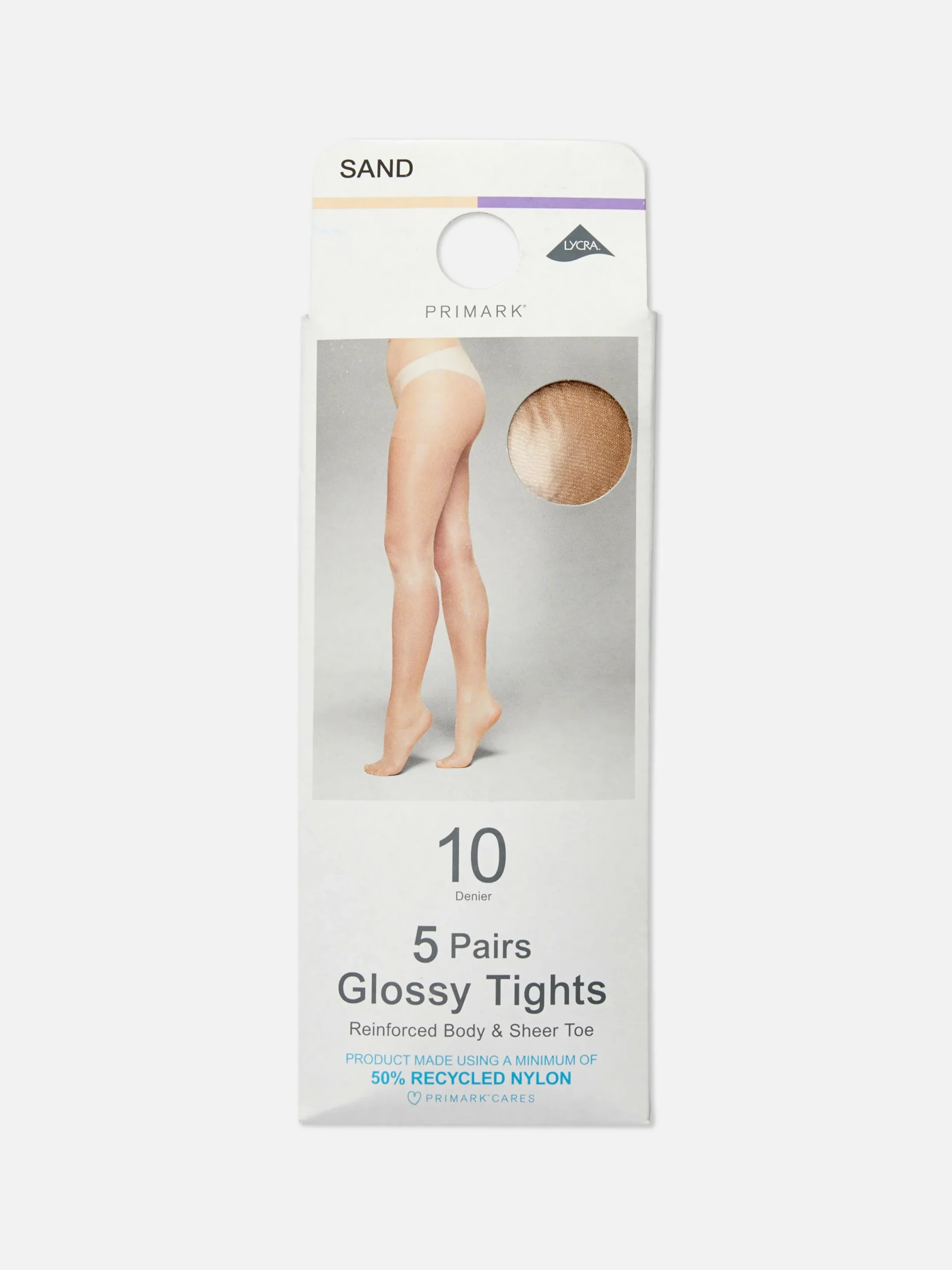 Strumpfhosen|Primark Glänzende Strumpfhosen, 10 Den, 5er-Pack Sandfarben